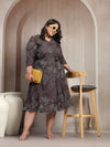 Plus Size Floral Print Dress