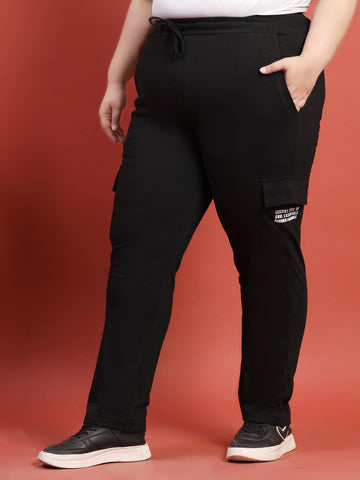 Plus Size Women Mid-Rise Cargo Track Pant
