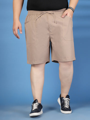 Plus Size Pure Cotton Relaxed-Fit Cargo Shorts