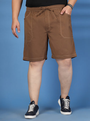 Plus Size Pure Cotton Relaxed-Fit Cargo Shorts