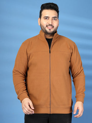 Plus Size Men Brown Bomber Jacket