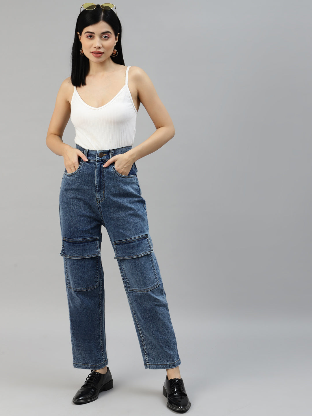 Women Blue High-Rise Light Fade Stretchable Jeans