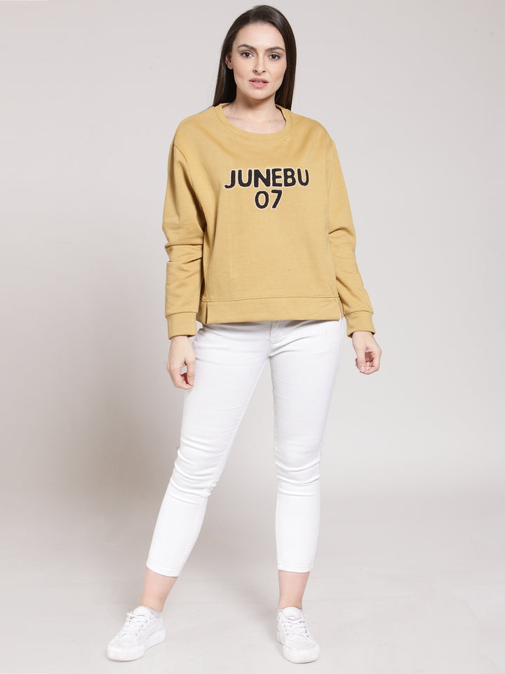 plusS Women Mustard Printed Sweatshirt