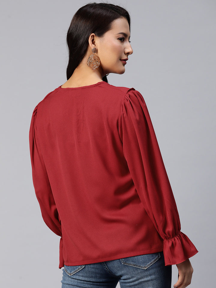 plusS Bell Sleeves Ruffled Top