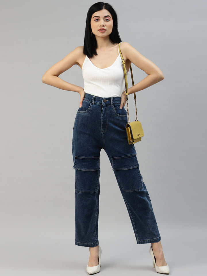 Women Blue High-Rise Light Fade Stretchable Jeans