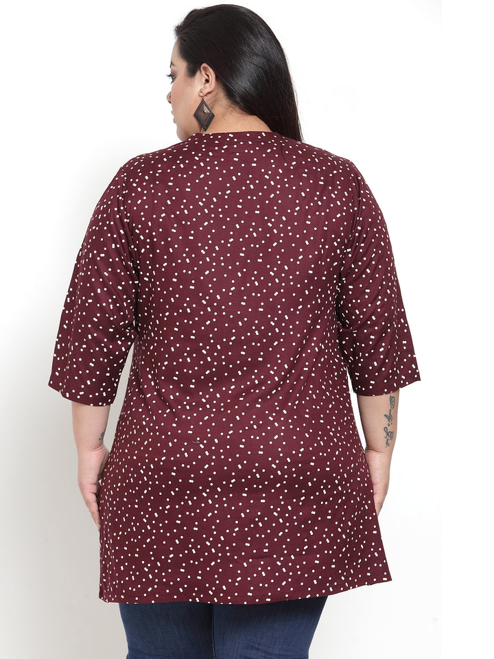 Women Maroon Printed Tunic