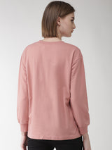 plusS Women Dusty Pink Embelished Sweatshirt