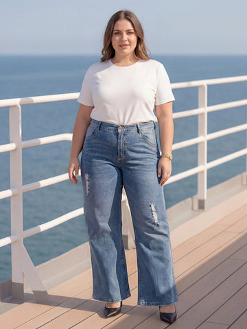 Plus Size Women Stretchable Jeans