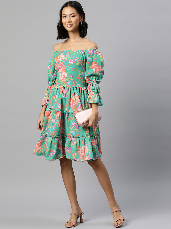 Floral Print Fit & Flare Dress