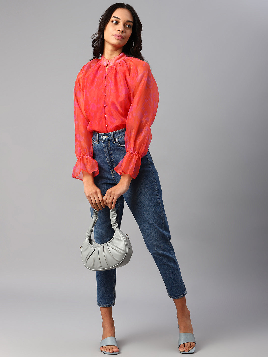 plusS Red Sweetheart Neck Top