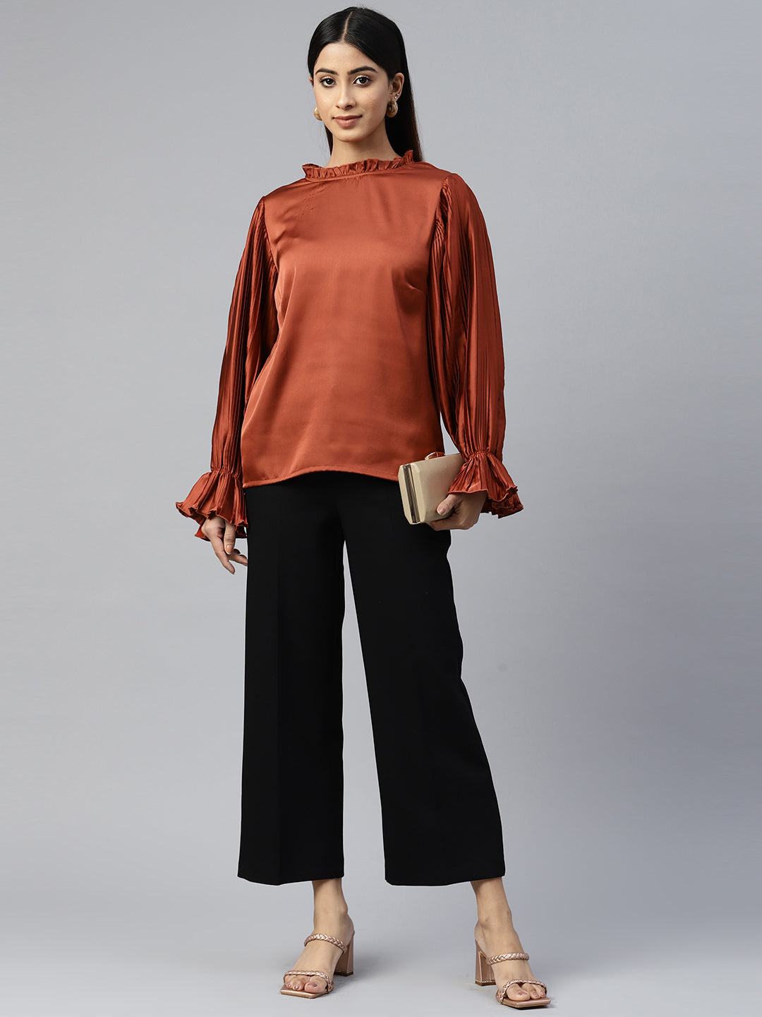 plusS Rust Georgette Top