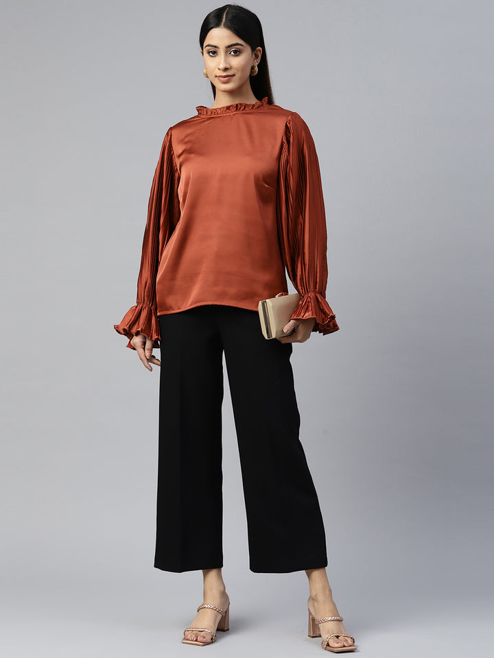 plusS Rust Georgette Top