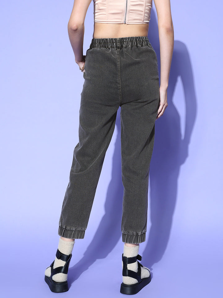 Attractive Charcoal Regular Fit Cropped Stretchable Jeans