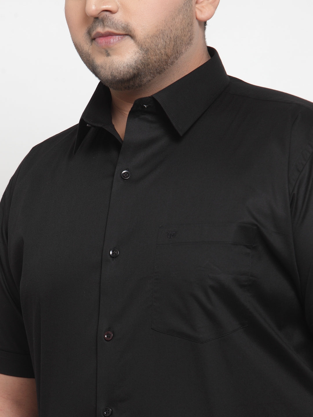 Men Black Regular Fit Solid Casual Shirt