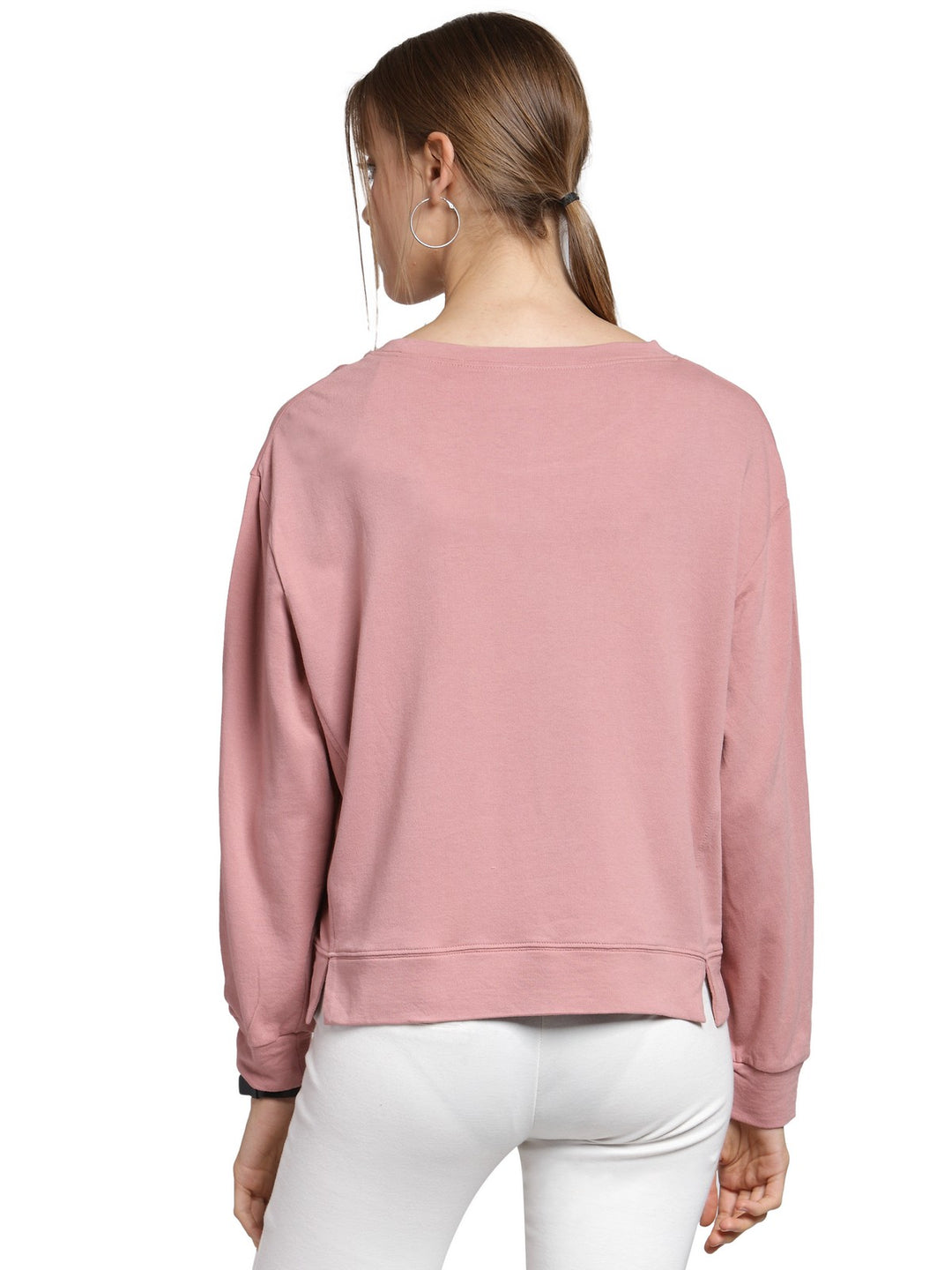 plusS Women Pink Printed Sweatshirt