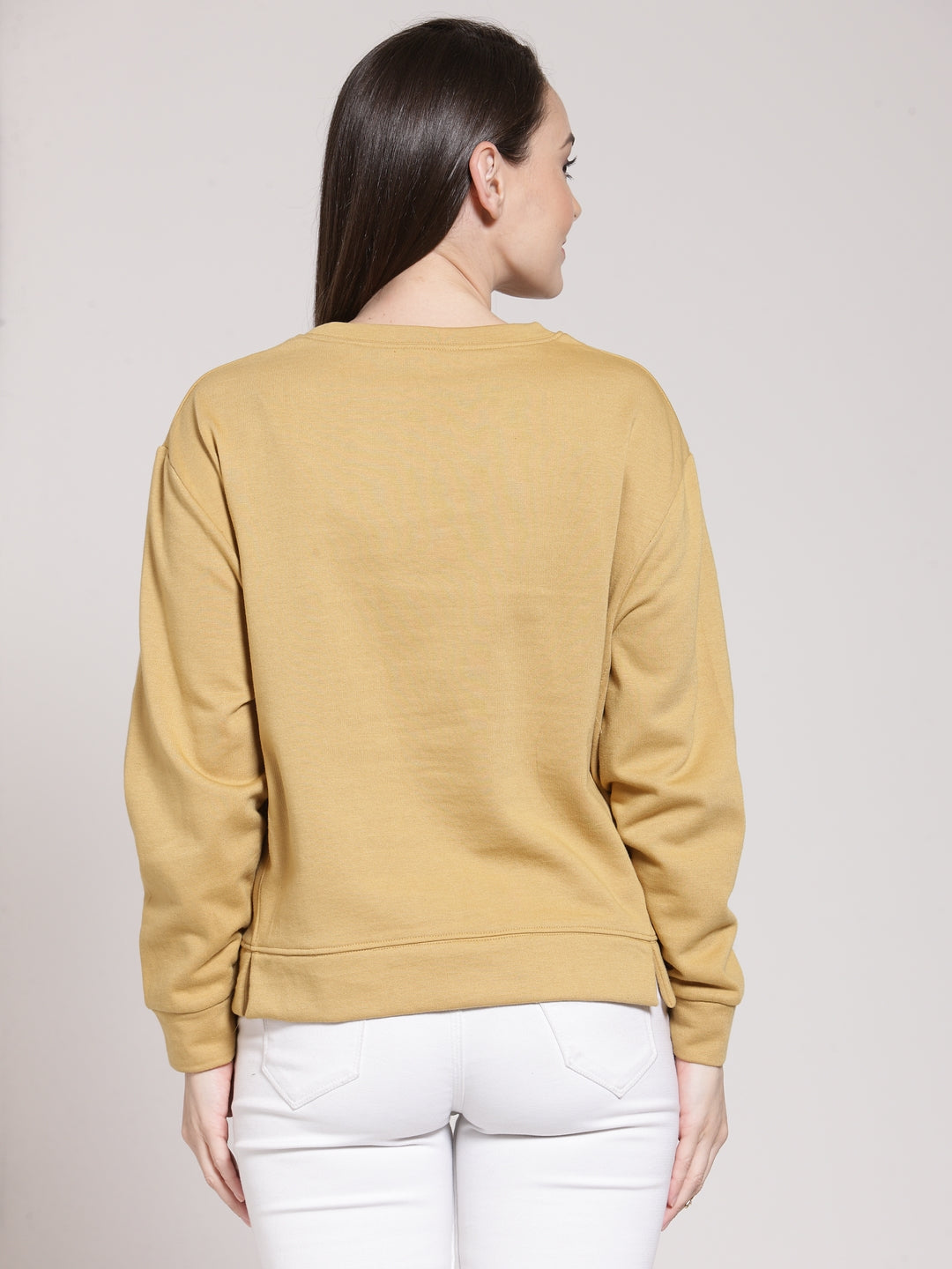 plusS Women Mustard Printed Sweatshirt