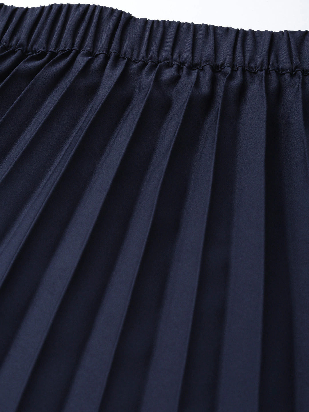 plusS Navy Blue Accordion Pleated A-Line Skirt