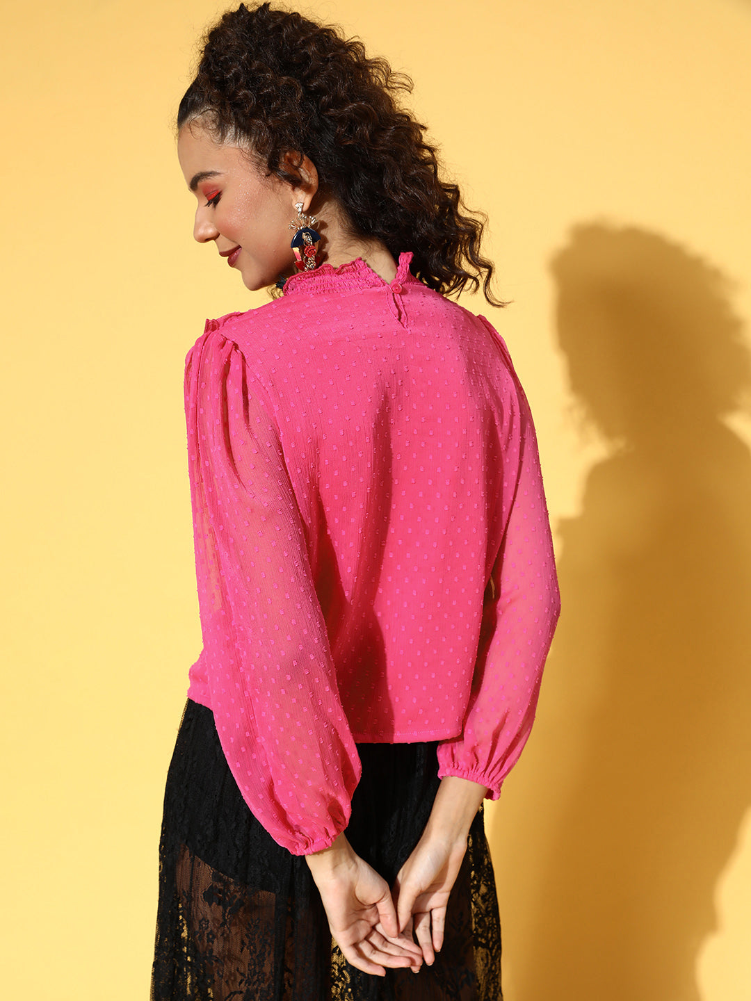 plusS Pink High Neck Top