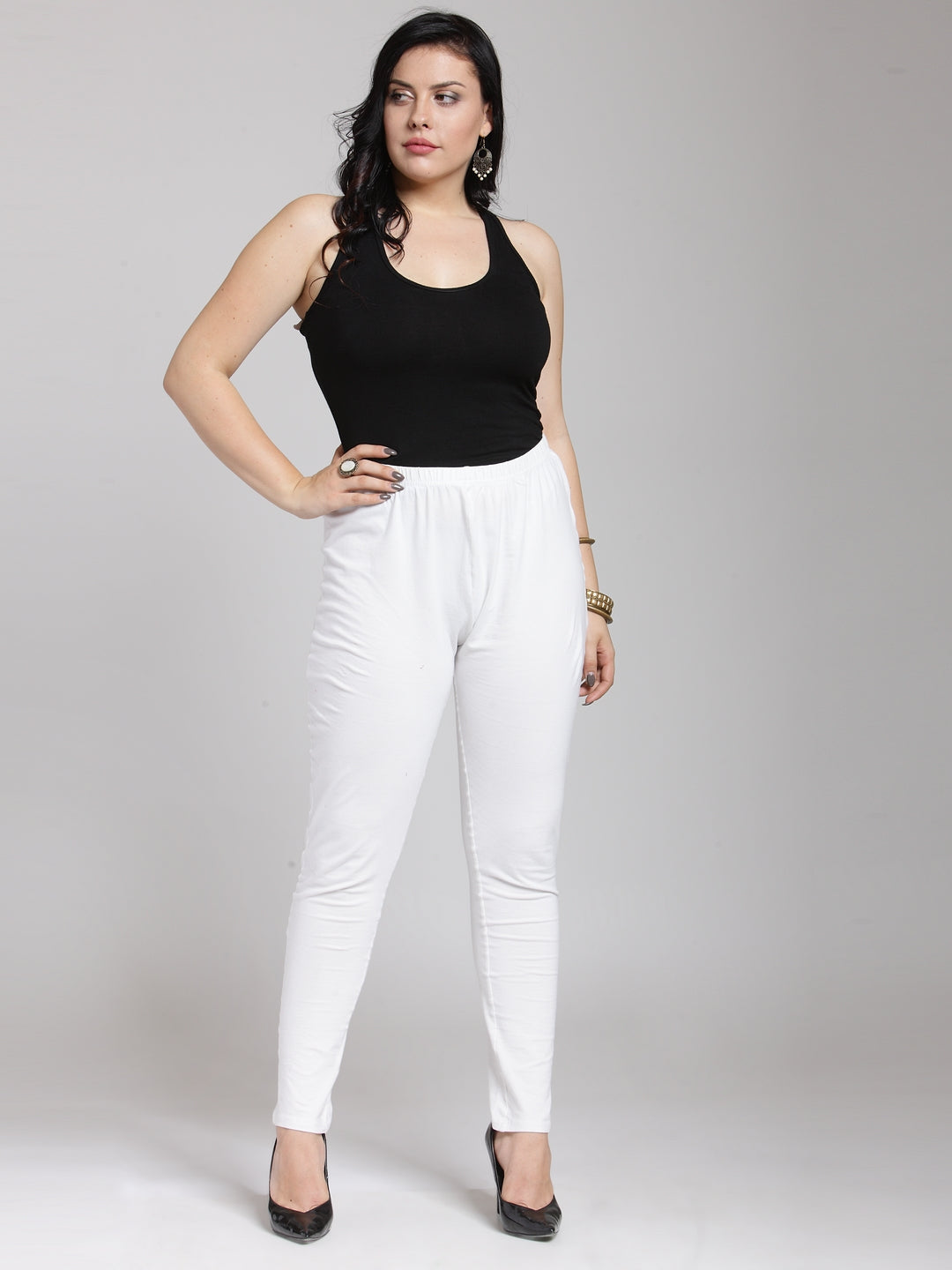 plusS White Churidar Leggings