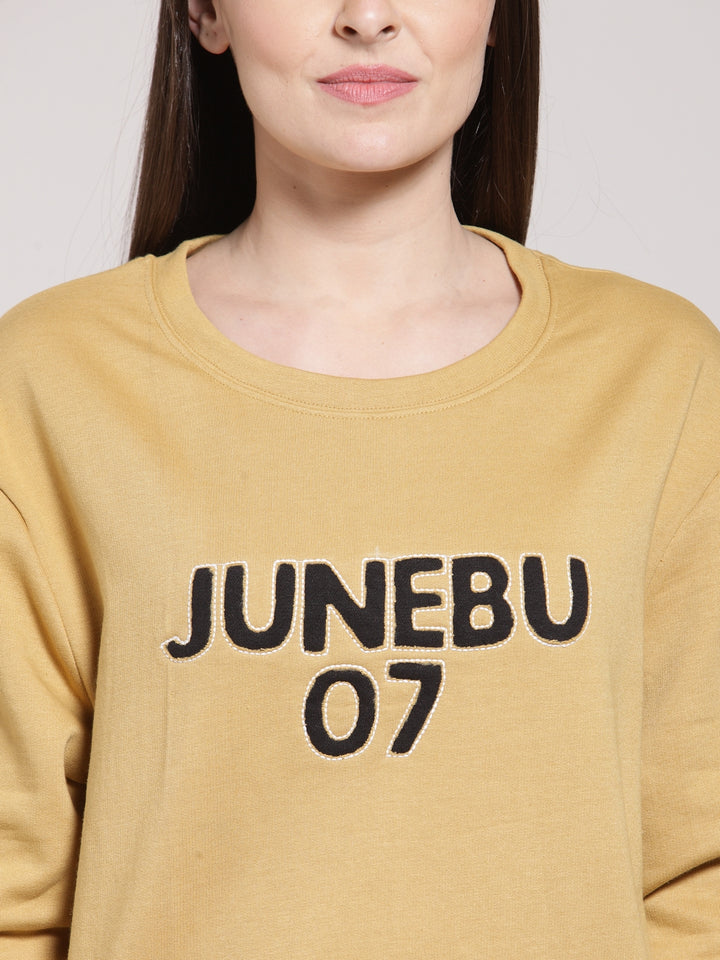 plusS Women Mustard Printed Sweatshirt