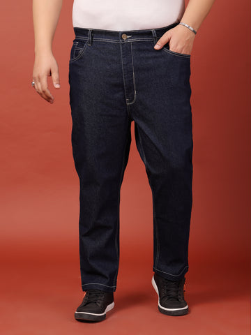 Plus Size Men Comfort Stretchable Regular Fit Cotton Jeans