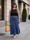 Plus Size Women Blue Denim Skirt