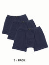 Plus Size Men's Solid Navy Cotton Elastic Waist Pack 3 Trunk | Sizes 3XL to 10XL