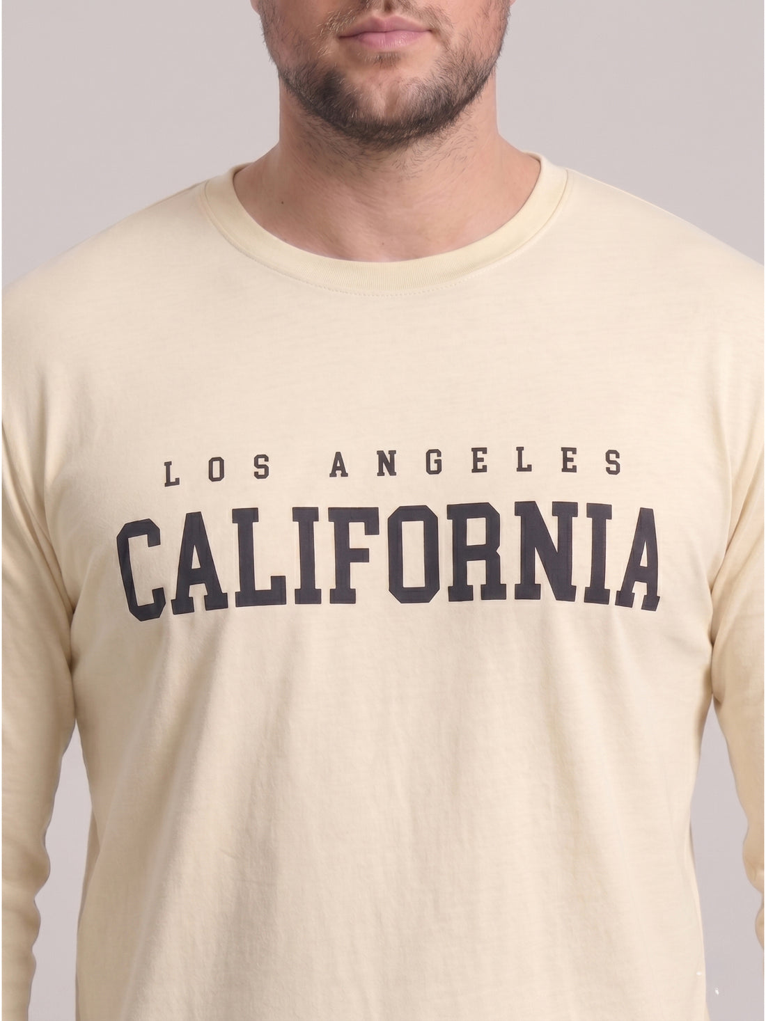 Plus Size Men Pure Cotton Solid Long Sleeves Casual T-shirt
