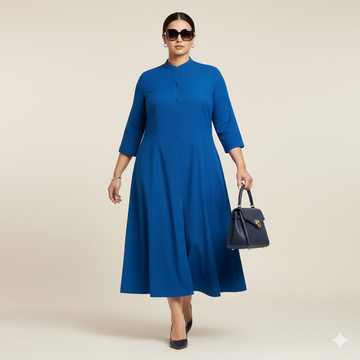 Plus Size Solid A-Line Dress