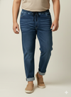 Plus Size Men Mid-Rise Relaxed Fit Clean Look Elasticated Waistband Casual Jeans