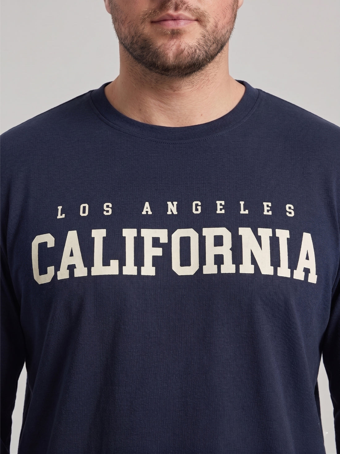 Plus Size Men Pure Cotton Solid Long Sleeves Casual T-shirt