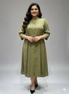 Plus Size Solid A-Line Dress