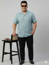 Plus Size Men Cuban Collar Cotton Shirt