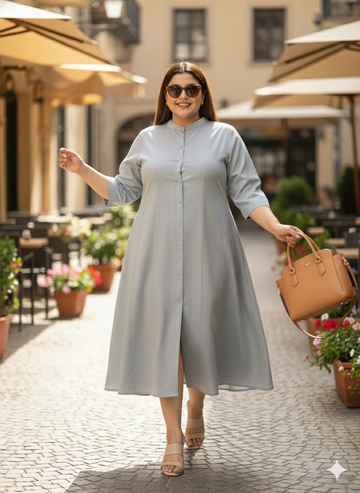 Plus Size A-Line Midi Dress
