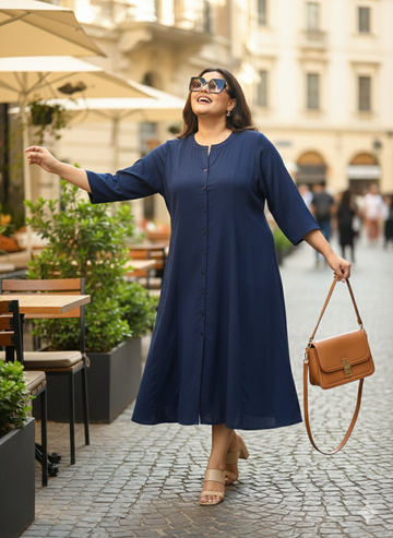 Plus Size A-Line Midi Dress
