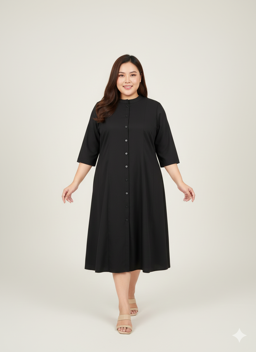 Plus Size A-Line Midi Dress
