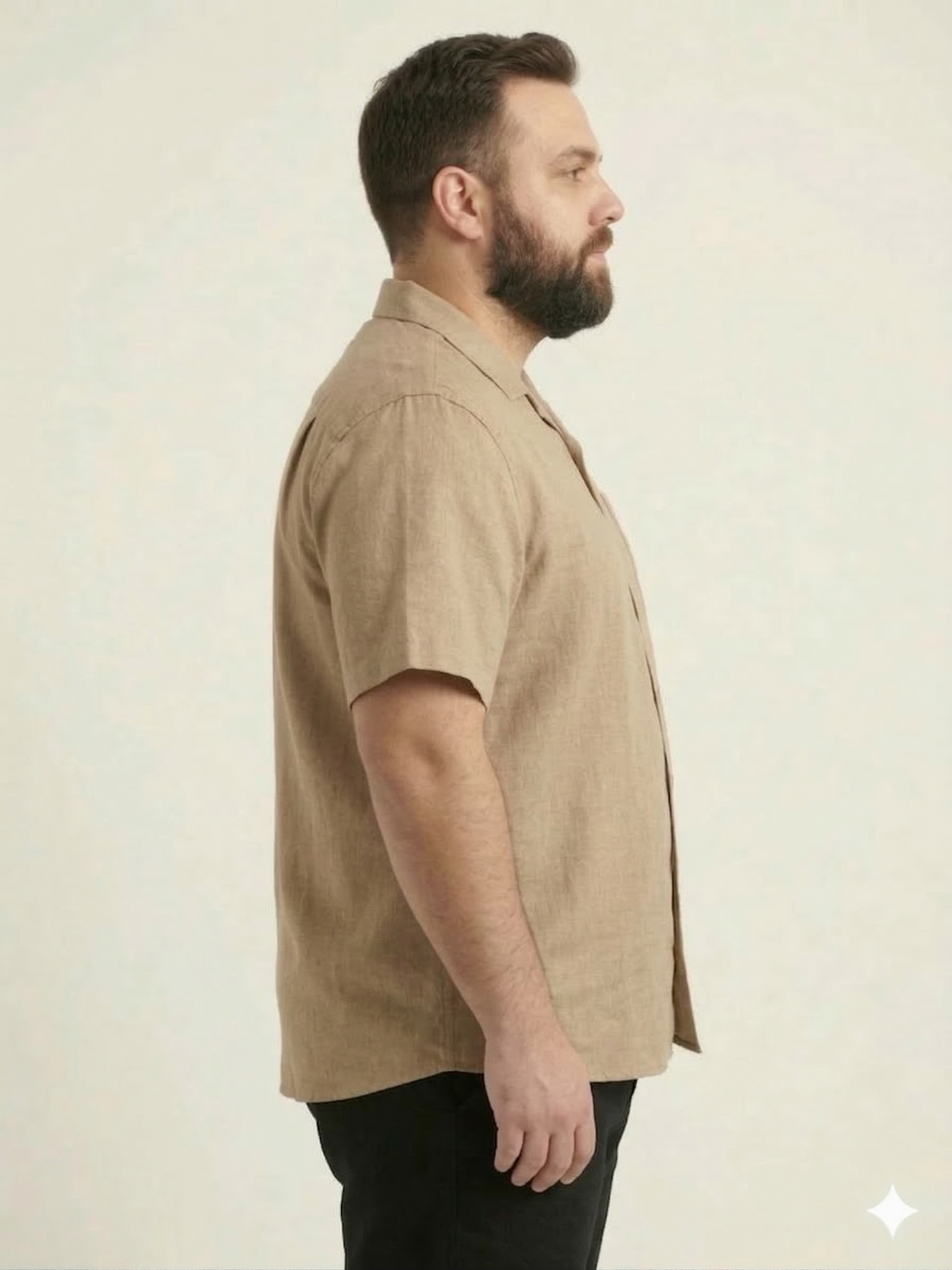 Plus Size Men Cuban Collar Cotton Shirt