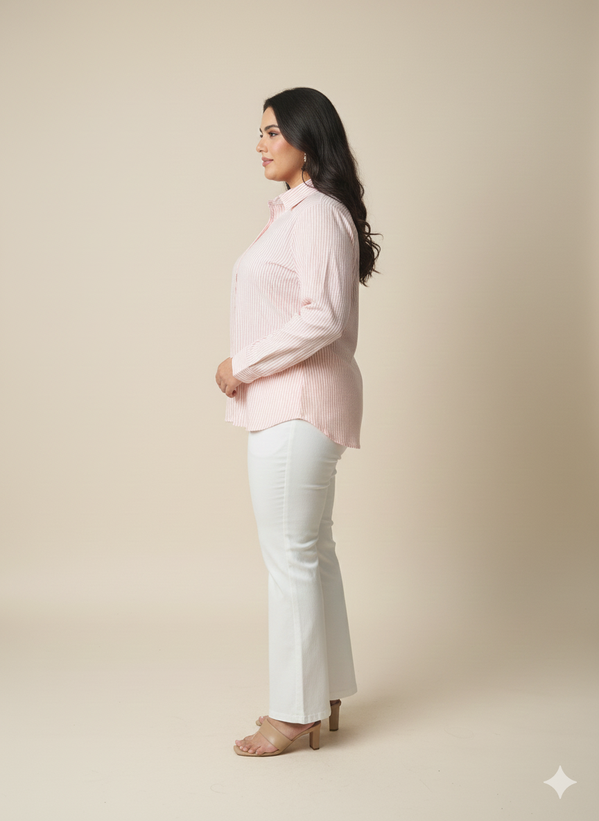 Plus Size Women Checked Casual Shirt