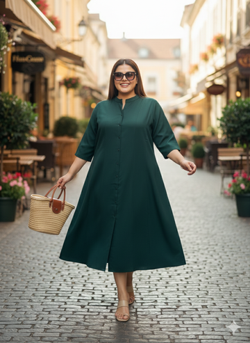 Plus Size A-Line Midi Dress