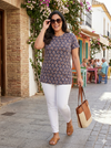 Plus Size Women Floral Printed T-shirt