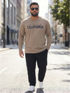 Plus Size Men Pure Cotton Solid Long Sleeves Casual T-shirt
