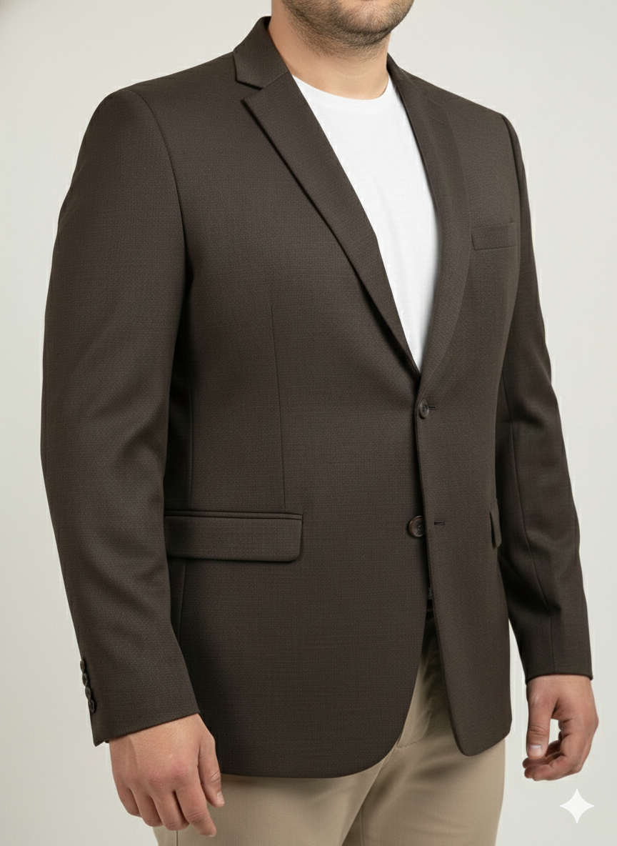 Plus Size Notched Lapel Collar Neck Single Breasted Blazer