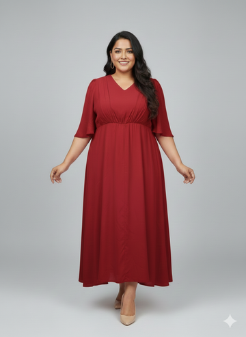 Plus Size Red Maxi Dress