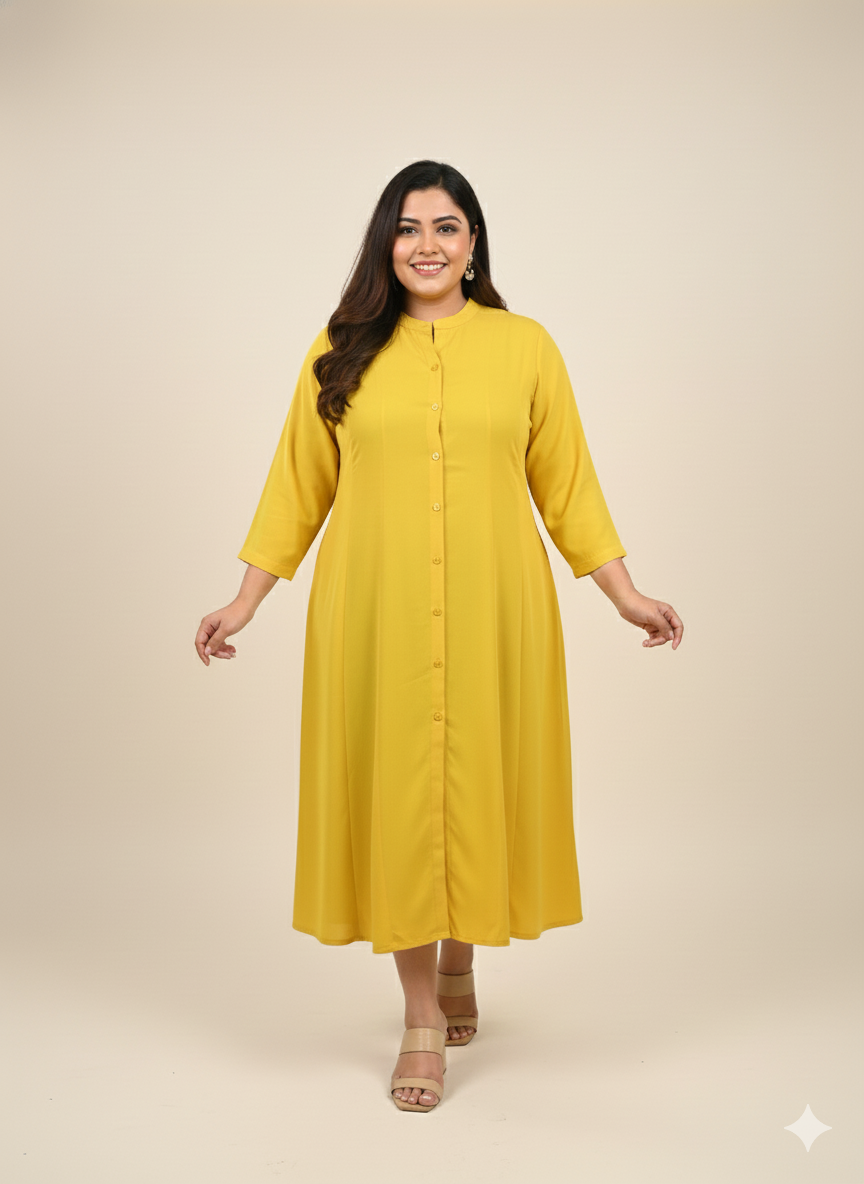 Plus Size A-Line Midi Dress
