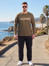 Plus Size Men Pure Cotton Solid Long Sleeves Casual T-shirt