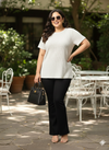 Plus Size Self Design Round Neck Short Sleeves T-shirt