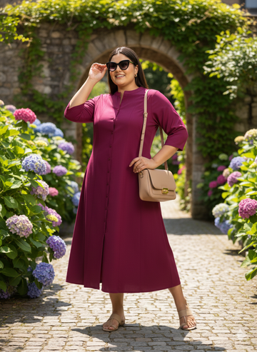 Plus Size A-Line Midi Dress