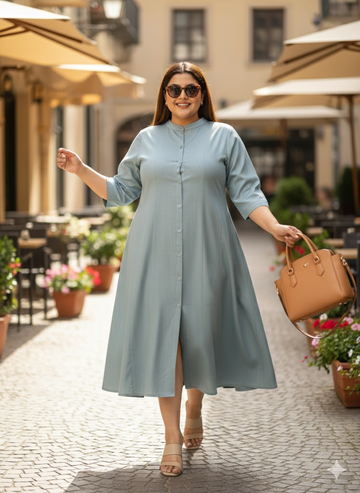 Plus Size A-Line Midi Dress