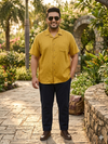 Plus Size Men Cuban Collar Cotton Shirt