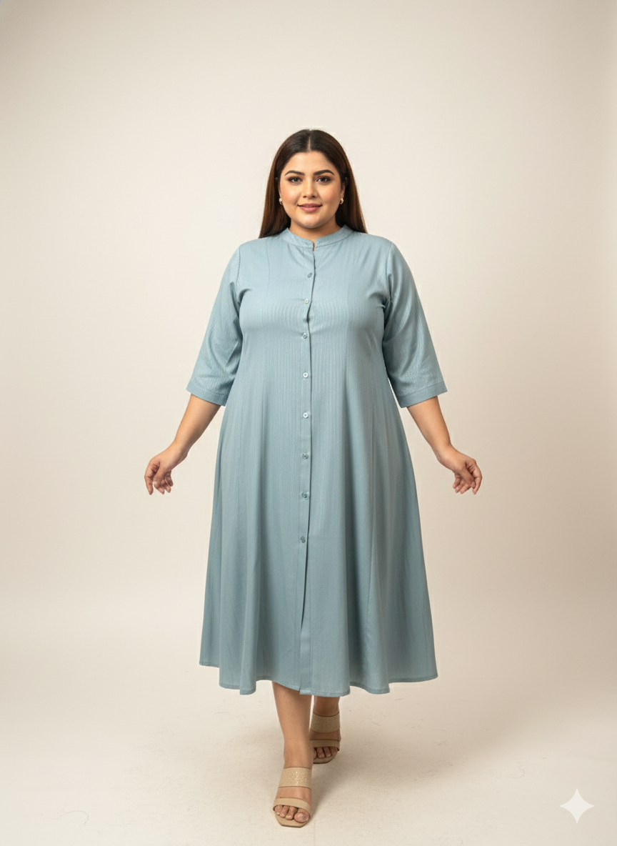 Plus Size A-Line Midi Dress